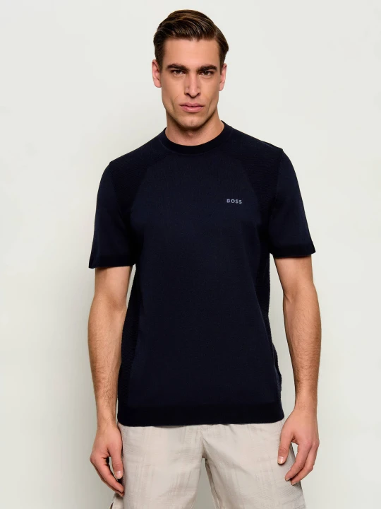 Zdjęcie produktu BOSS GREEN Sweter KN_Momentum-Lite TS | Regular Fit granatowy