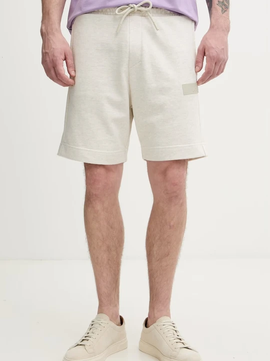 Zdjęcie produktu BOSS Green szorty dresowe męskie z bawełną JT_Shorts beżowy
