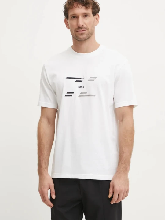 Zdjęcie produktu BOSS Green t-shirt bawełniany beżowy