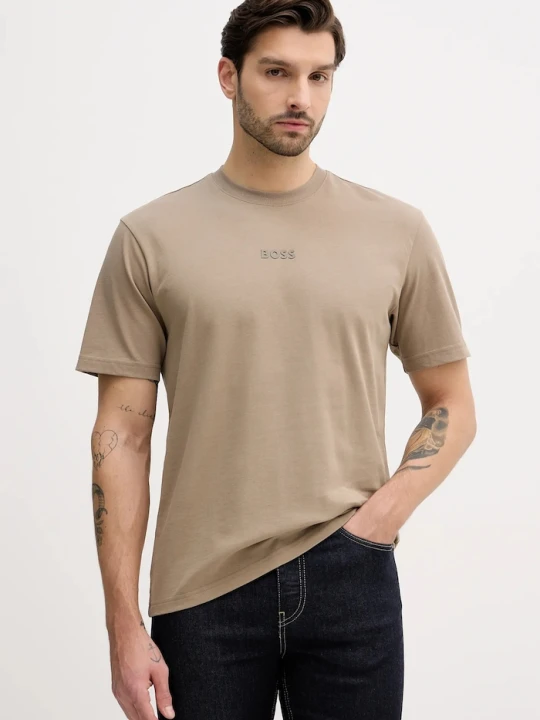 Zdjęcie produktu BOSS Green T-shirt męski bawełniany Tee 10 beżowy