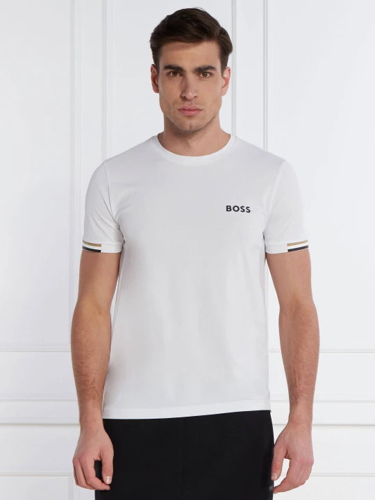 Zdjęcie produktu BOSS GREEN T-shirt boss x matteo berrettini | Slim Fit | stretch biały
