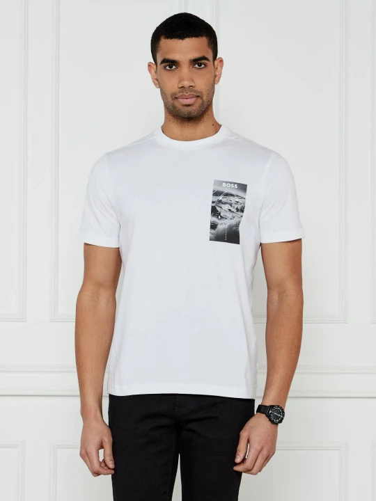 Zdjęcie produktu BOSS GREEN T-shirt DesertTech | Regular Fit | stretch biały
