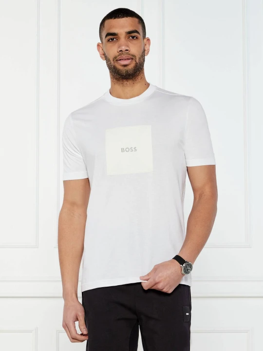Zdjęcie produktu BOSS GREEN T-shirt Logo Rib | Regular Fit biały