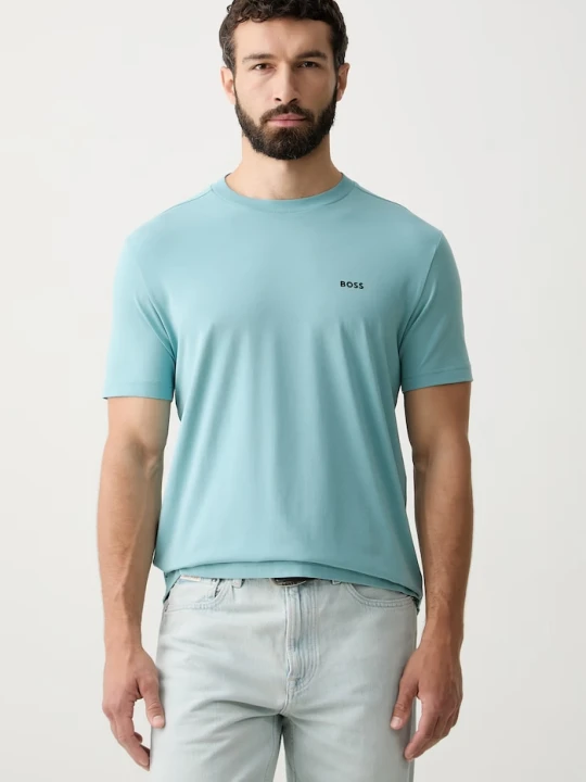 Zdjęcie produktu BOSS Green T-shirt męski bawełniany z elastanem Tee turkusowy