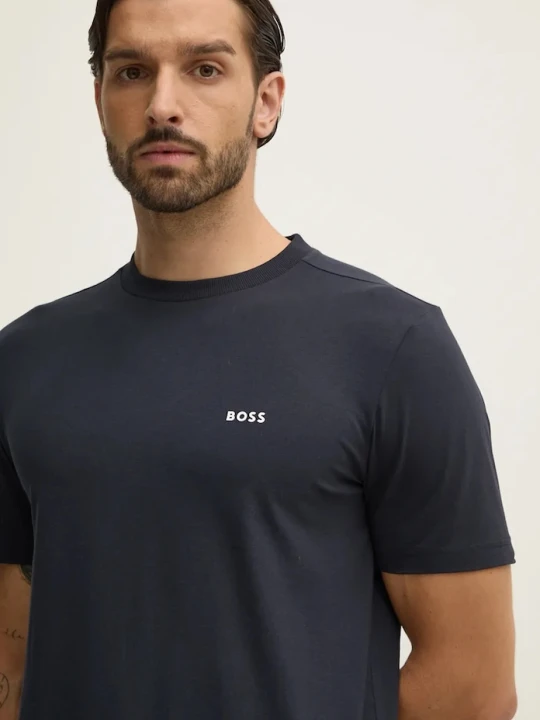 Zdjęcie produktu BOSS Green T-shirt męski bawełniany z elastanem Tee granatowy