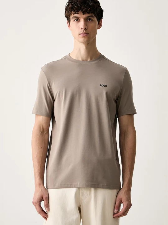 Zdjęcie produktu BOSS Green T-shirt męski bawełniany z elastanem Tee beżowy