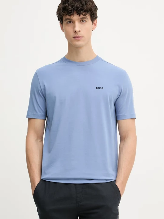 Zdjęcie produktu BOSS Green T-shirt męski bawełniany z elastanem Tee niebieski