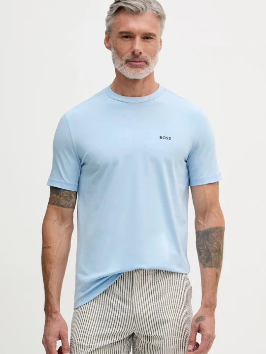 Zdjęcie produktu BOSS Green T-shirt męski bawełniany z elastanem Tee niebieski