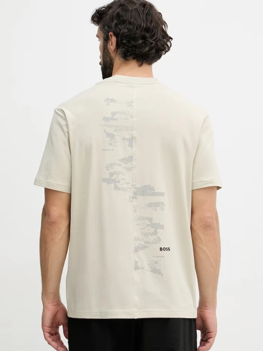 Zdjęcie produktu BOSS Green T-shirt męski z bawełną beżowy