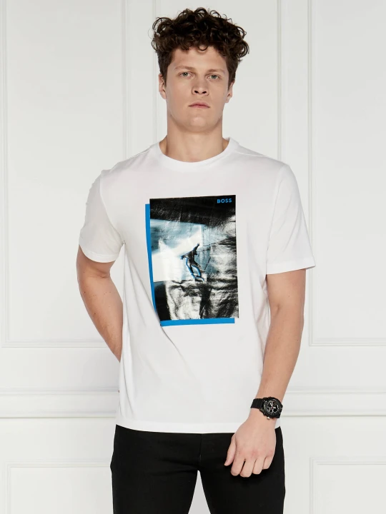 Zdjęcie produktu BOSS GREEN T-shirt | Regular Fit | stretch biały