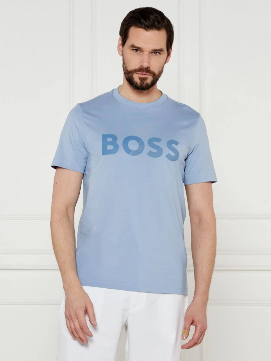 Zdjęcie produktu BOSS GREEN T-shirt Tape Logo | Regular Fit niebieski