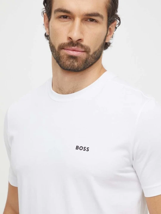 Zdjęcie produktu BOSS Green T-shirt męski bawełniany z elastanem Tee biały