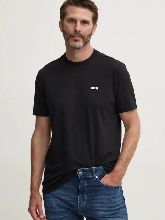 Zdjęcie produktu BOSS Green T-shirt męski bawełniany z elastanem Tee czarny
