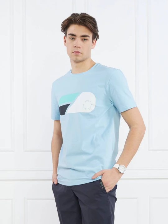 Zdjęcie produktu BOSS GREEN T-shirt Tee 9 | Regular Fit | stretch błękitny
