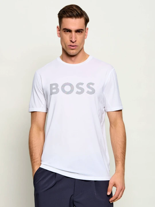 Zdjęcie produktu BOSS GREEN T-shirt Tee Active | Slim Fit | stretch biały