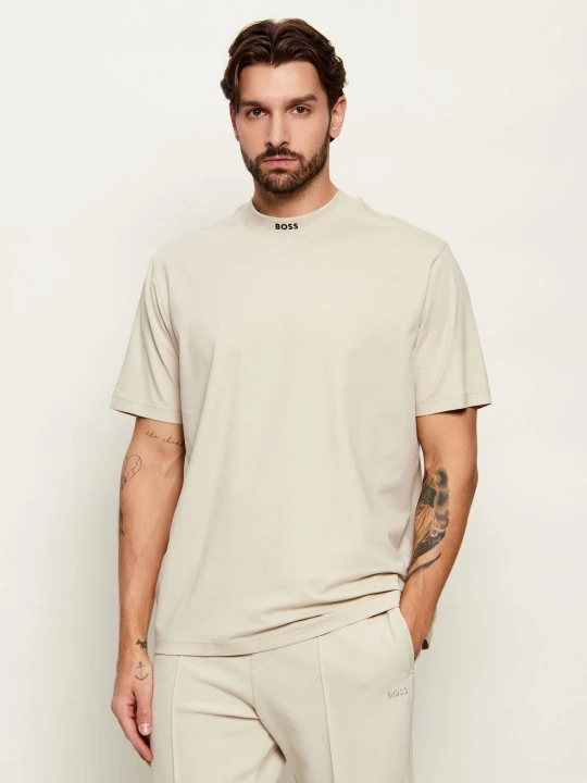 Zdjęcie produktu BOSS GREEN T-shirt Tee Collar | Loose fit | stretch beżowy