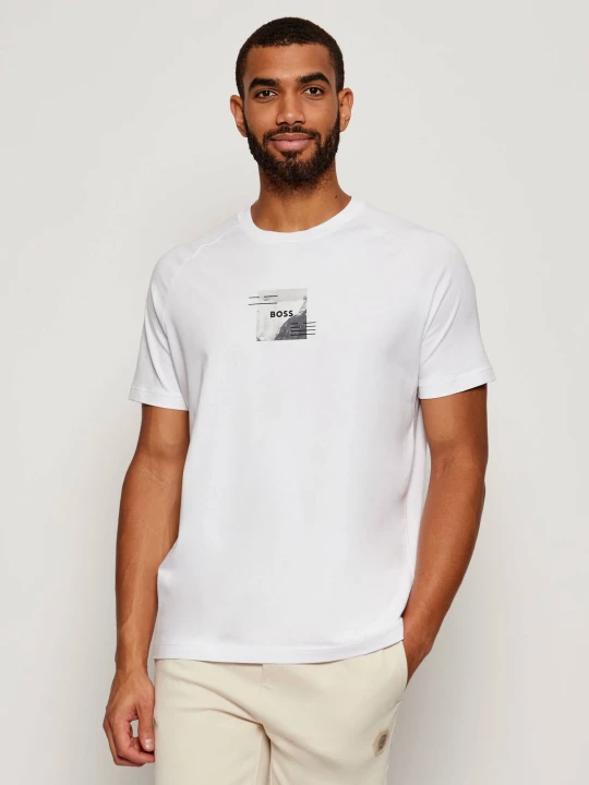 Zdjęcie produktu BOSS GREEN T-shirt Tee Stripe Zone | Relaxed fit | stretch biały