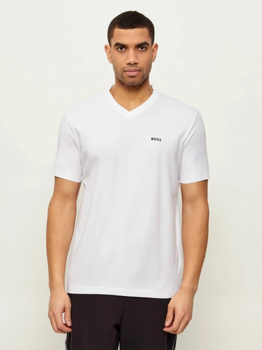 Zdjęcie produktu BOSS GREEN T-shirt Tee V | Regular Fit | stretch biały