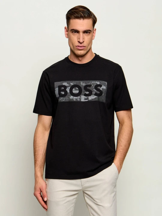 Zdjęcie produktu BOSS GREEN T-shirt TS_Globe | Regular Fit | stretch czarny