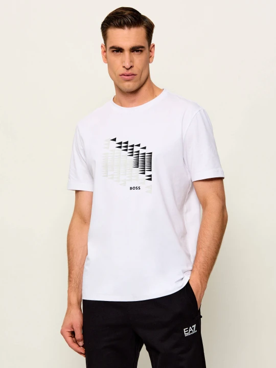 Zdjęcie produktu BOSS GREEN T-shirt TS_Network Flag | Regular Fit biały