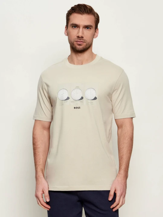 Zdjęcie produktu BOSS GREEN T-shirt TS_Terrace Photo | Regular Fit | stretch beżowy