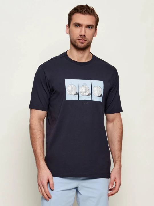 Zdjęcie produktu BOSS GREEN T-shirt TS_Terrace Photo | Regular Fit | stretch granatowy