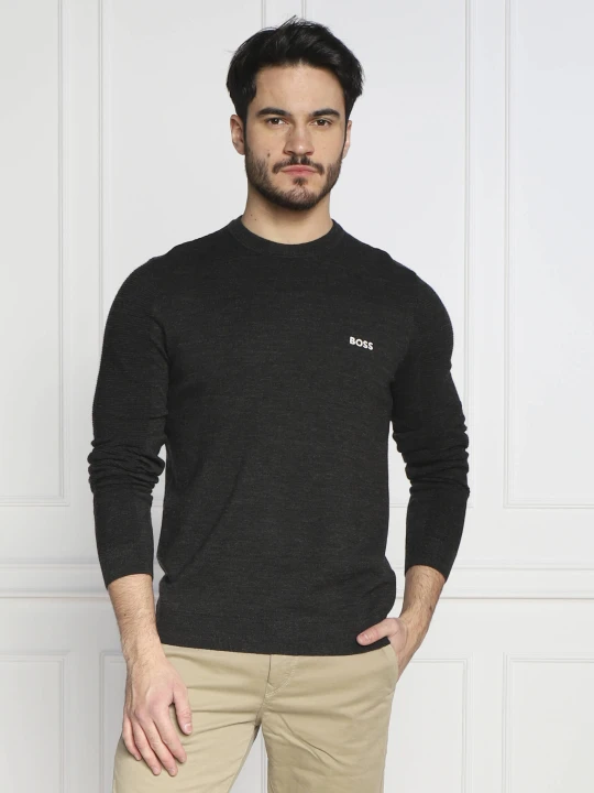 Zdjęcie produktu BOSS GREEN Wełniany sweter Romar | Regular Fit szary