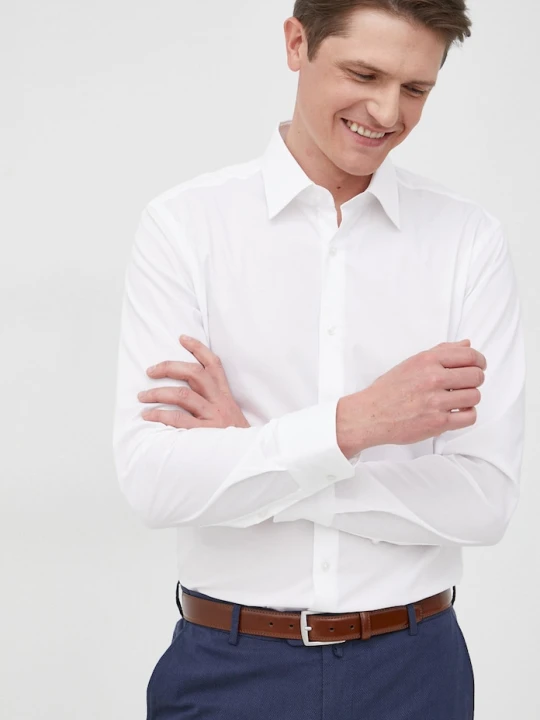 Zdjęcie produktu BOSS koszula męska bawełniana z elastanem H-HANK-kent-C1-214 biały