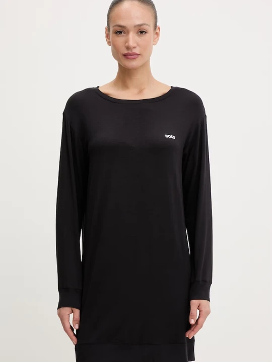Zdjęcie produktu BOSS koszula nocna damska z wiskozy Element Nightie LS czarny