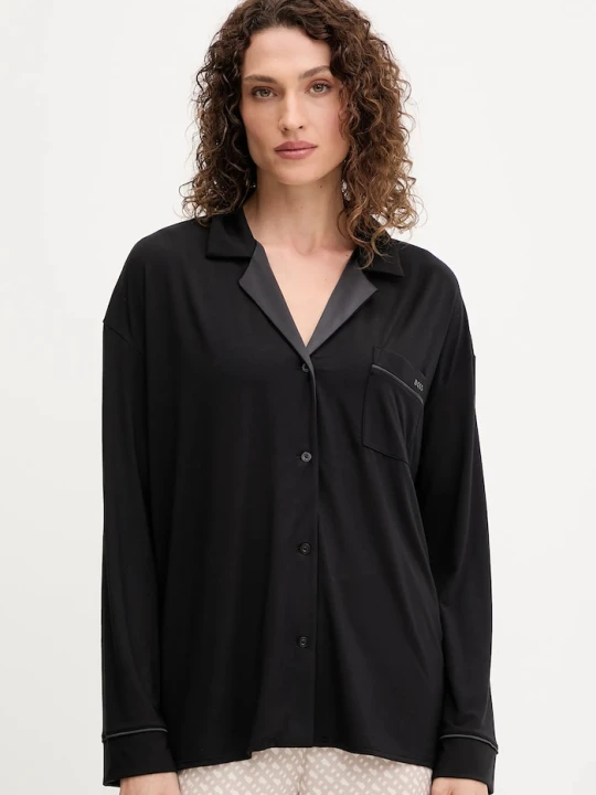 Zdjęcie produktu BOSS koszula piżamowa BOSS Sheen_Shirt czarny