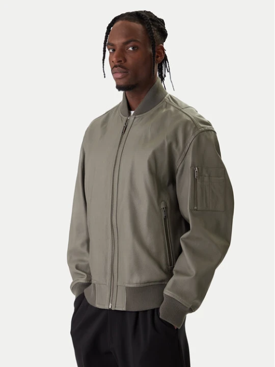 Zdjęcie produktu BOSS Kurtka skórzana Jakri 50552151 Szary Regular Fit