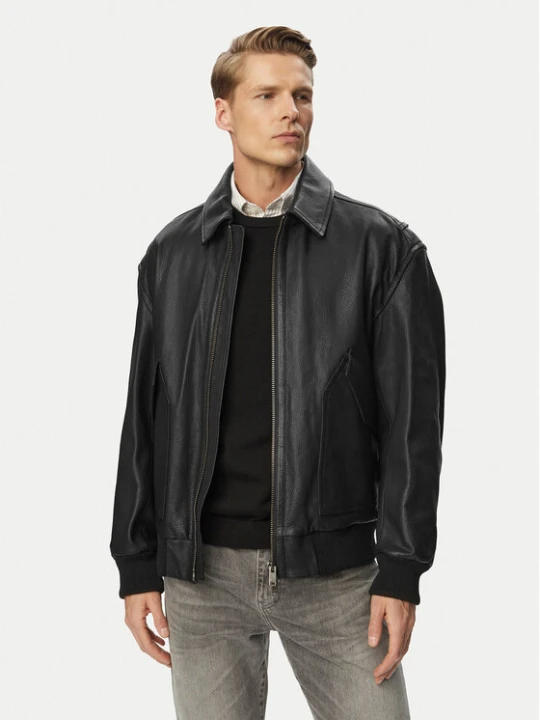 Zdjęcie produktu BOSS Kurtka skórzana Josual 50568175 Czarny Regular Fit