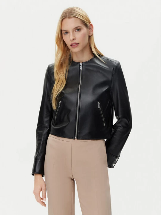 Zdjęcie produktu BOSS Kurtka skórzana Sadenita 50531325 Czarny Regular Fit