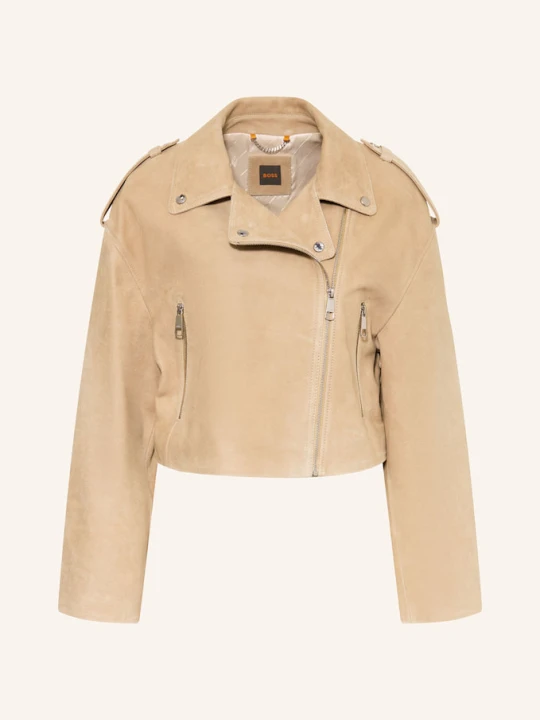Zdjęcie produktu Boss Kurtka Ze Skóry Welurowej Salace beige