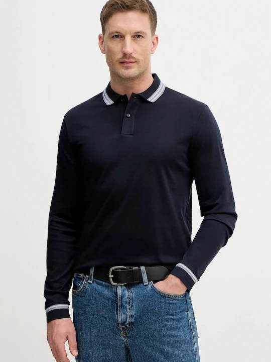 Zdjęcie produktu BOSS longsleeve bawełniany H-Pleins 202 granatowy