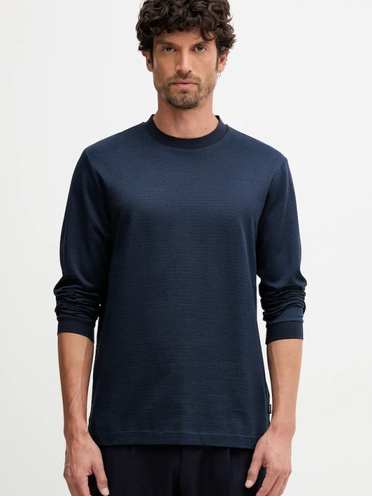 Zdjęcie produktu BOSS longsleeve bawełniany H-Talley 432 granatowy