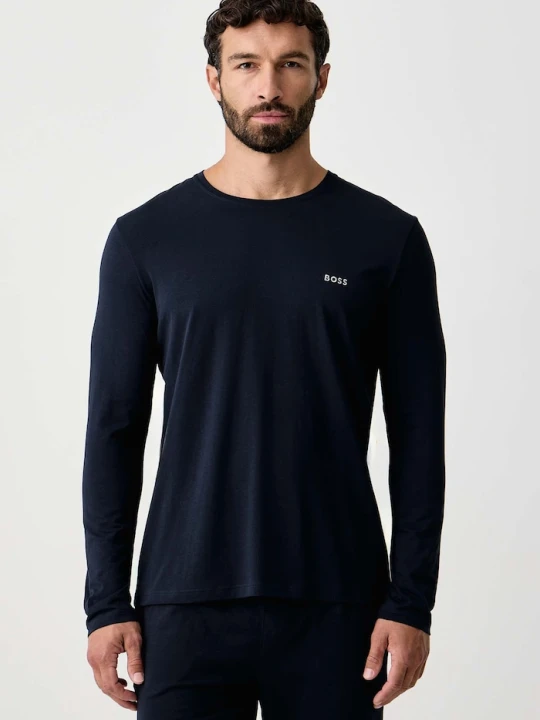 Zdjęcie produktu BOSS longsleeve lounge męski bawełniany z elastanem Mix&Match LS-Shirt R granatowy