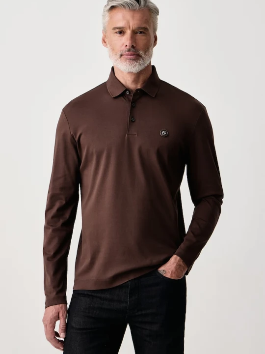 Zdjęcie produktu BOSS longsleeve męski bawełniany C-Paley 01 brązowy