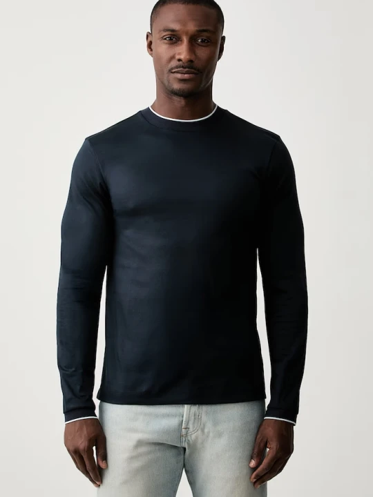 Zdjęcie produktu BOSS longsleeve męski bawełniany H-Tenison granatowy