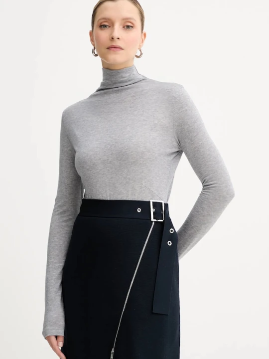 Zdjęcie produktu BOSS longsleeve z dodatkiem wełny Elavu szary