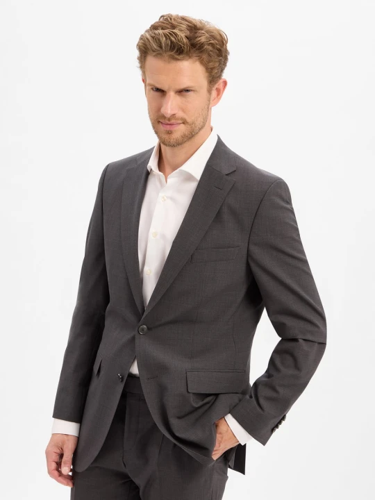 Zdjęcie produktu BOSS marynarka garniturowa z nowej wełny - H-Harvey-MM-C-NF Mężczyźni Slim Fit szary
