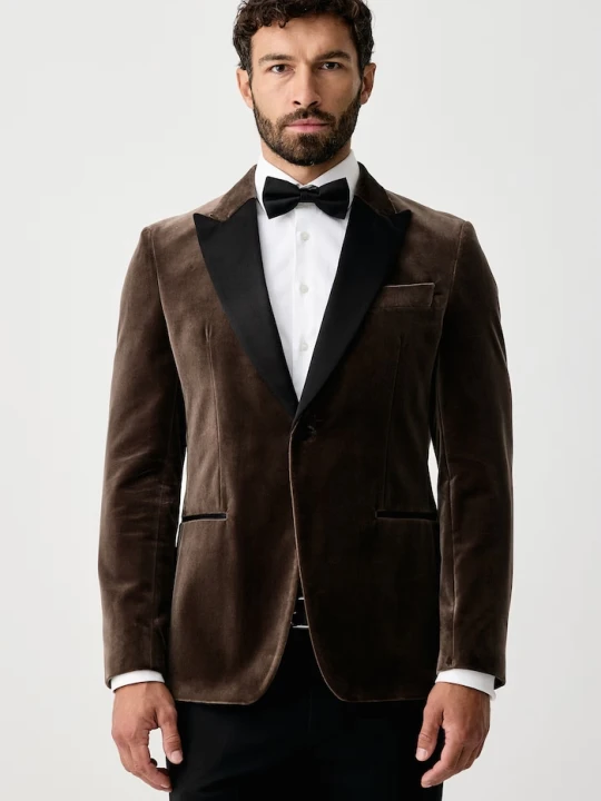 Zdjęcie produktu BOSS marynarka jednorzędowa męska welurowa H-Hutson-Tux-Pk-264 zielony