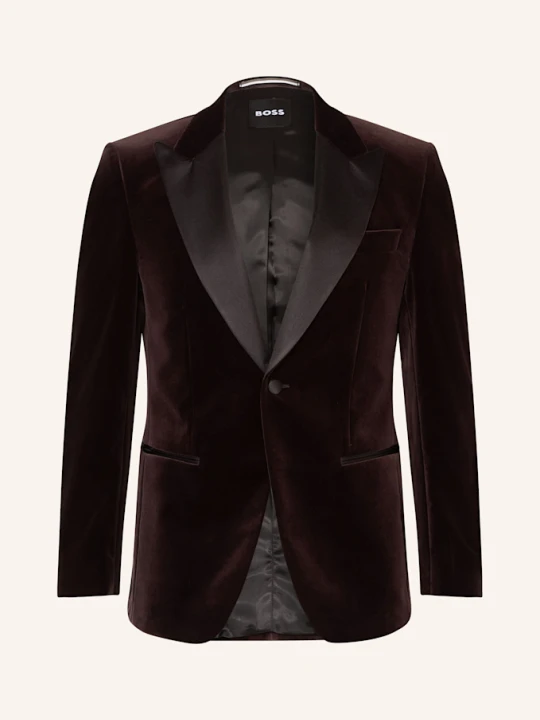 Zdjęcie produktu Boss Marynarka Smokingowa H-Hutson-Tux-254 Slim Fit Z Aksamitu braun CIEMNOBRĄZOWY