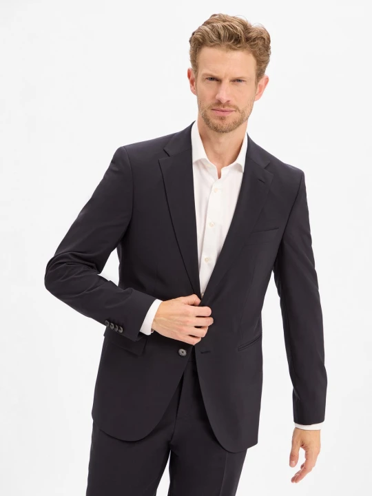 Zdjęcie produktu BOSS marynarka garniturowa z nowej wełny - H-Harvey-MM-C-NF Mężczyźni Slim Fit niebieski