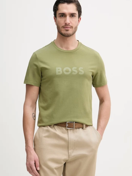 Zdjęcie produktu BOSS męski bawełniany T-Shirt RN zielony