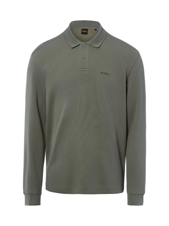 Zdjęcie produktu BOSS Orange bluza polo - Petempestolong Mężczyźni Materiał dresowy zielony