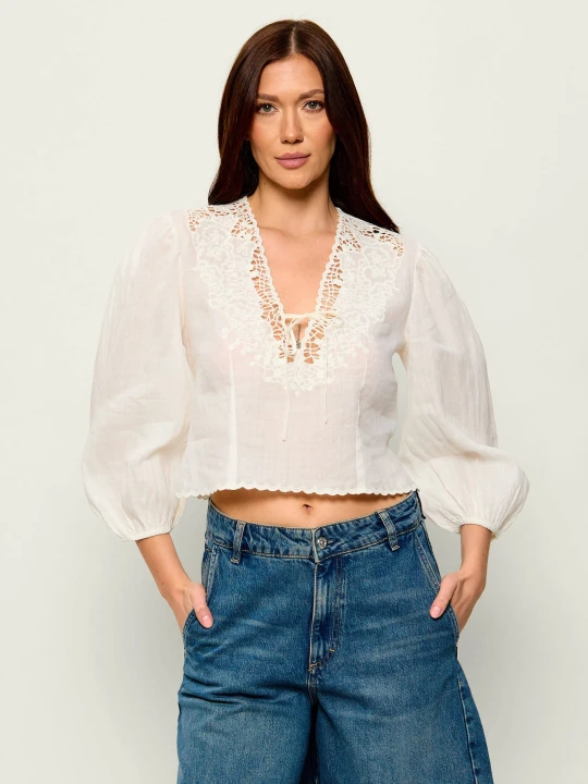Zdjęcie produktu BOSS ORANGE Bluzka C_Briketta | Cropped Fit ecru