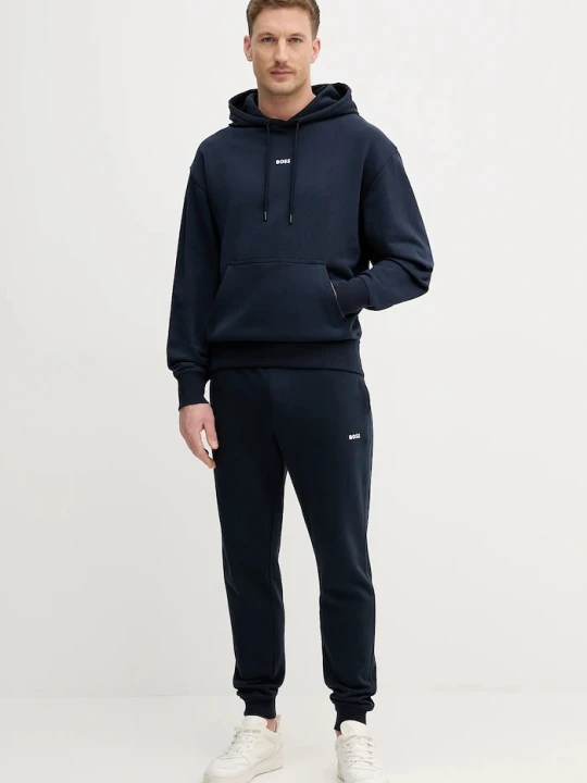 Zdjęcie produktu BOSS Orange dres bawełniany TracksuitWesmallhood granatowy