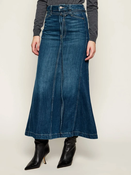 Zdjęcie produktu BOSS ORANGE Jeansowa spódnica C_ PEPLUM granatowy