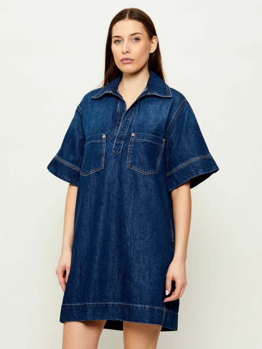 Zdjęcie produktu BOSS ORANGE Jeansowa sukienka C_POLO granatowy